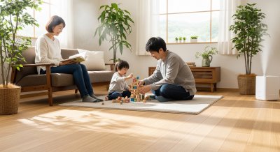 【自然素材リノベ・フローリング調湿性能】冬の乾燥対策に無垢床が効く仕組… | 中古住宅×リノベーション