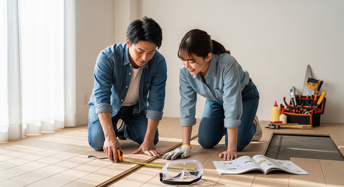 【自然素材リノベ・フローリングDIY注意点】下地づくりから施工手順まで失敗しないポイント | 中古住宅×リノベーション