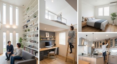天井高を活かした間取りリノベーションのアイデア｜間取りリノベーション高… | 中古住宅×リノベーション