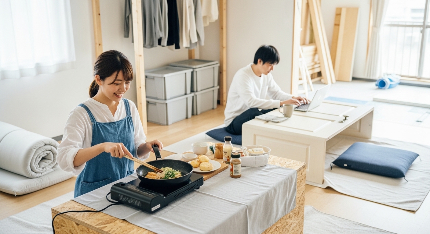 工事期間中の仮住まいと生活の工夫｜間取りリノベーション工事中の過ごし方 | 中古住宅×リノベーション